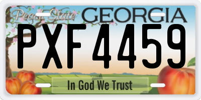 GA license plate PXF4459