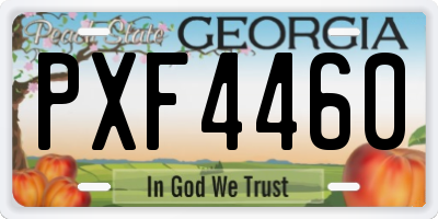 GA license plate PXF4460