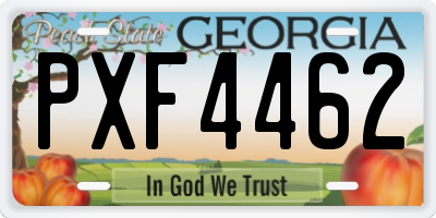 GA license plate PXF4462