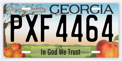 GA license plate PXF4464
