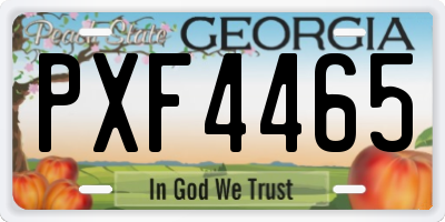 GA license plate PXF4465