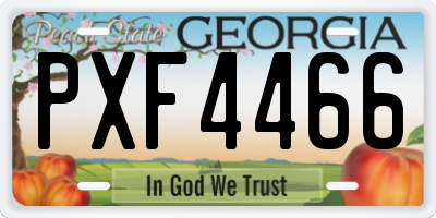 GA license plate PXF4466