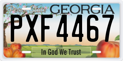 GA license plate PXF4467