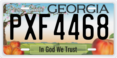 GA license plate PXF4468