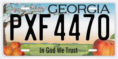 GA license plate PXF4470