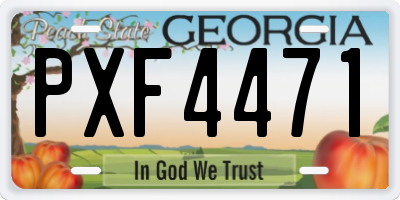 GA license plate PXF4471