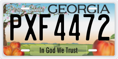 GA license plate PXF4472