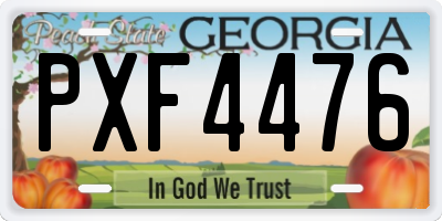 GA license plate PXF4476