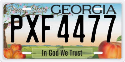 GA license plate PXF4477