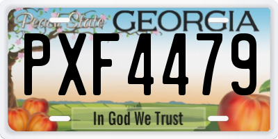 GA license plate PXF4479