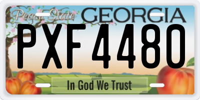 GA license plate PXF4480