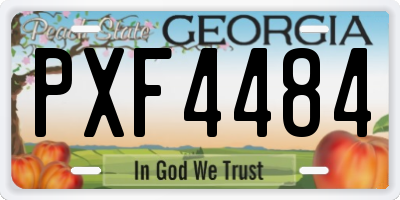 GA license plate PXF4484