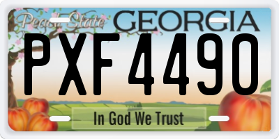 GA license plate PXF4490