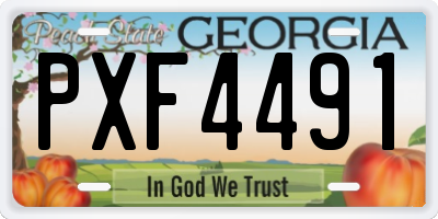 GA license plate PXF4491
