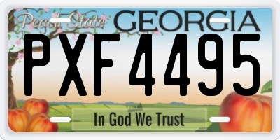 GA license plate PXF4495