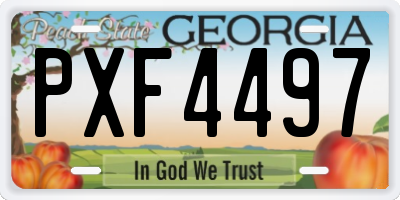 GA license plate PXF4497