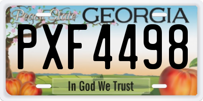 GA license plate PXF4498