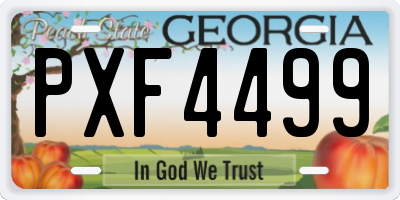 GA license plate PXF4499
