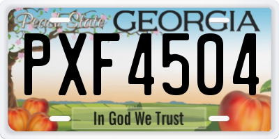 GA license plate PXF4504