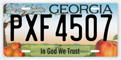 GA license plate PXF4507