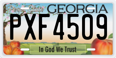 GA license plate PXF4509