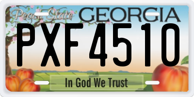 GA license plate PXF4510