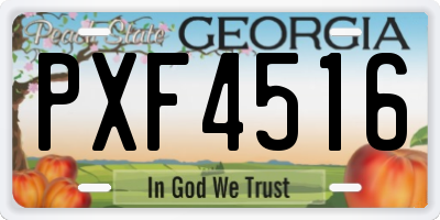 GA license plate PXF4516
