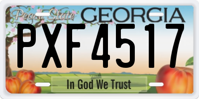 GA license plate PXF4517