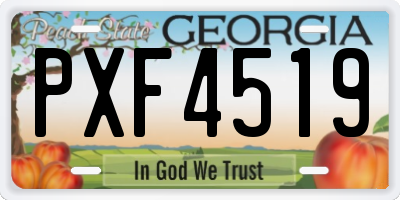 GA license plate PXF4519