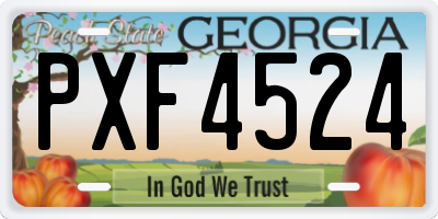 GA license plate PXF4524