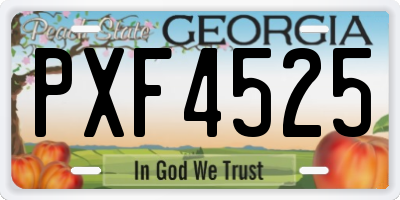 GA license plate PXF4525