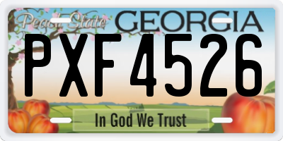 GA license plate PXF4526