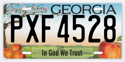 GA license plate PXF4528