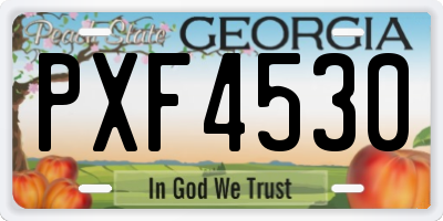 GA license plate PXF4530