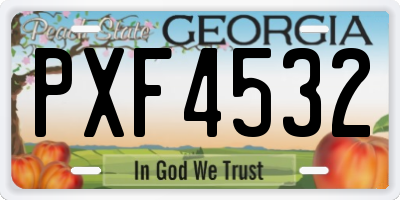 GA license plate PXF4532