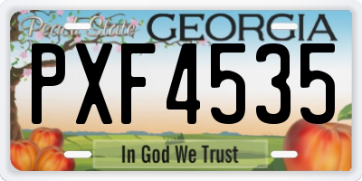 GA license plate PXF4535