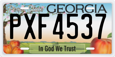 GA license plate PXF4537