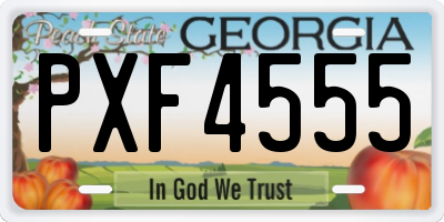 GA license plate PXF4555