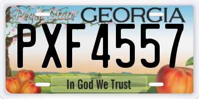 GA license plate PXF4557