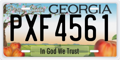 GA license plate PXF4561
