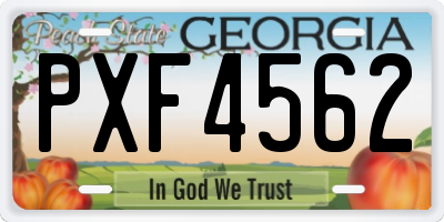 GA license plate PXF4562