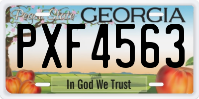 GA license plate PXF4563
