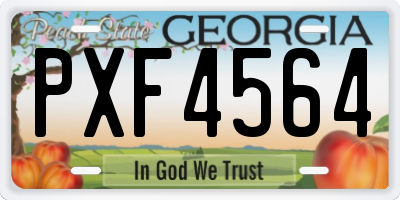 GA license plate PXF4564