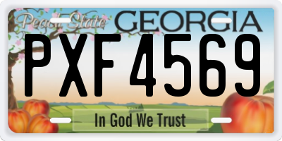 GA license plate PXF4569