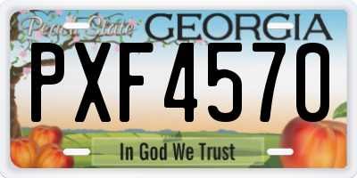 GA license plate PXF4570