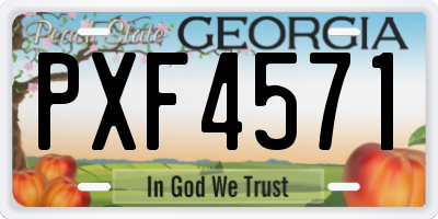 GA license plate PXF4571