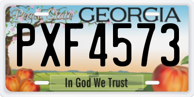 GA license plate PXF4573
