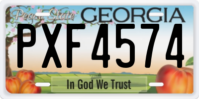 GA license plate PXF4574