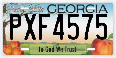 GA license plate PXF4575