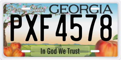 GA license plate PXF4578